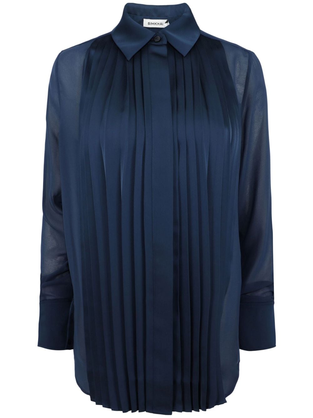 Simkhai Vinka pleated long-sleeve shirt - Blue von Simkhai