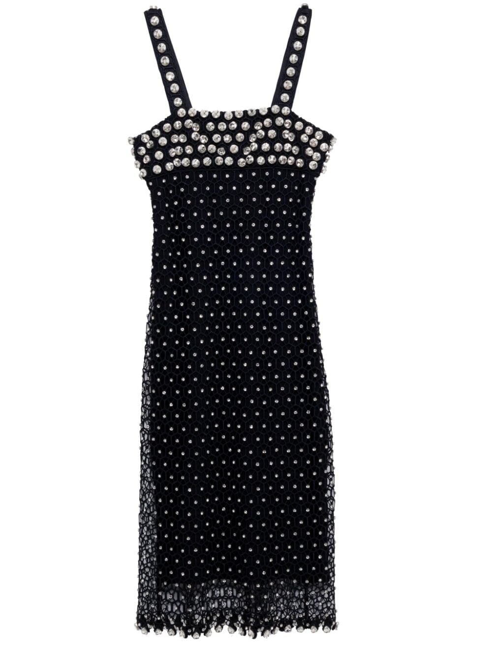 Simkhai crystal-embelished square-neck midi dress - Black von Simkhai