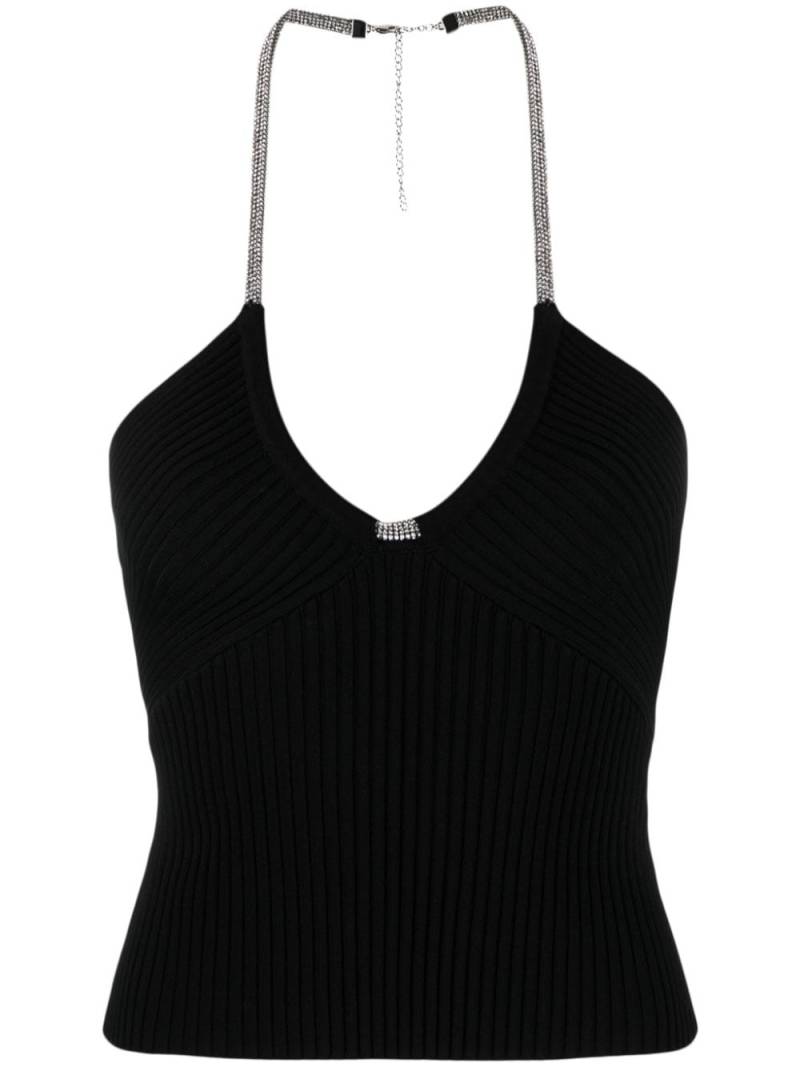 Simkhai crystal-embellished ribbed-knit top - Black von Simkhai