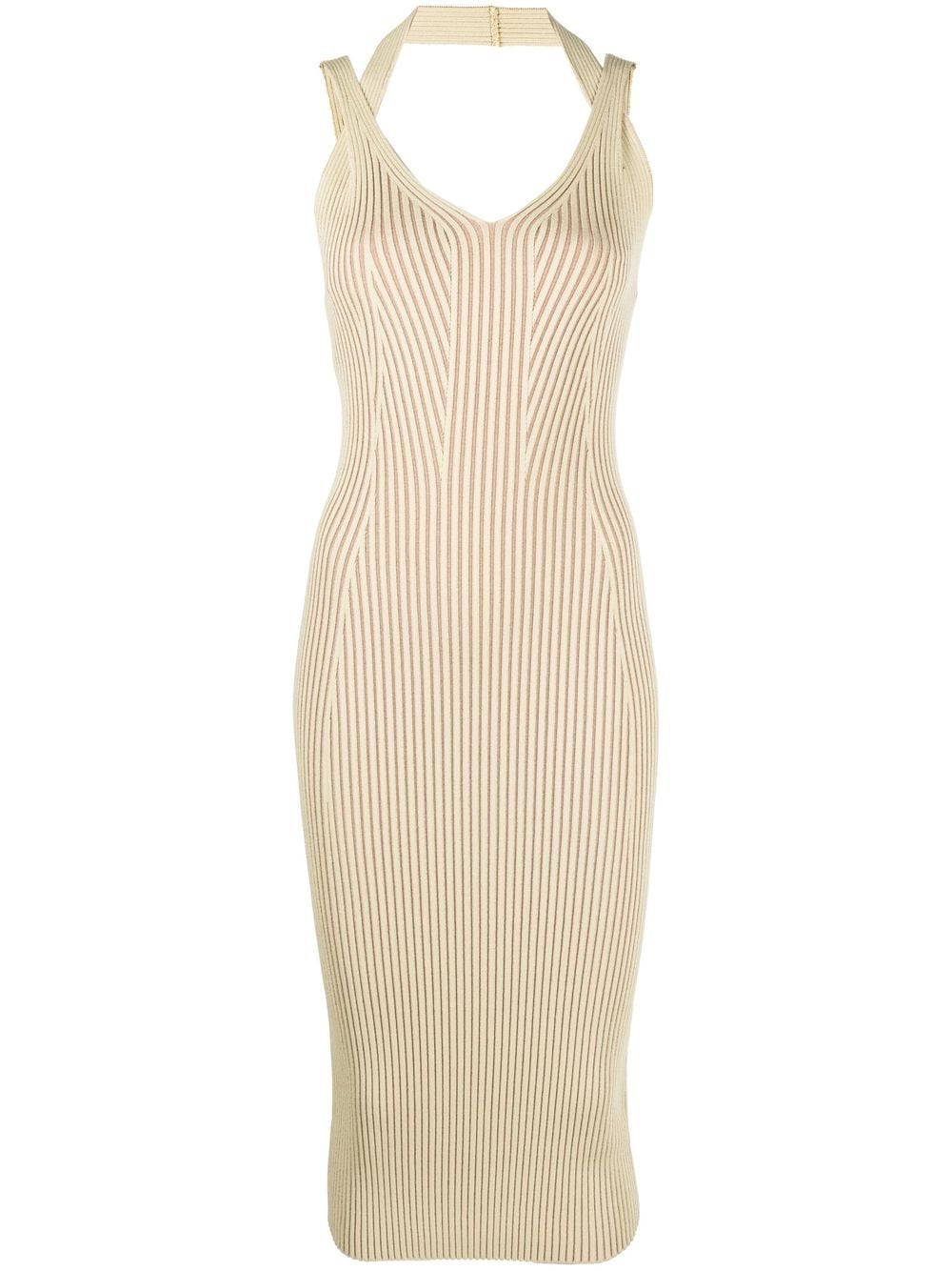 Simkhai ribbed halterneck midi dress - Neutrals von Simkhai