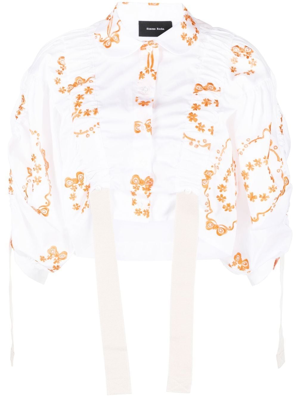 Simone Rocha Bow Wreath adjustable cropped blouse - White von Simone Rocha