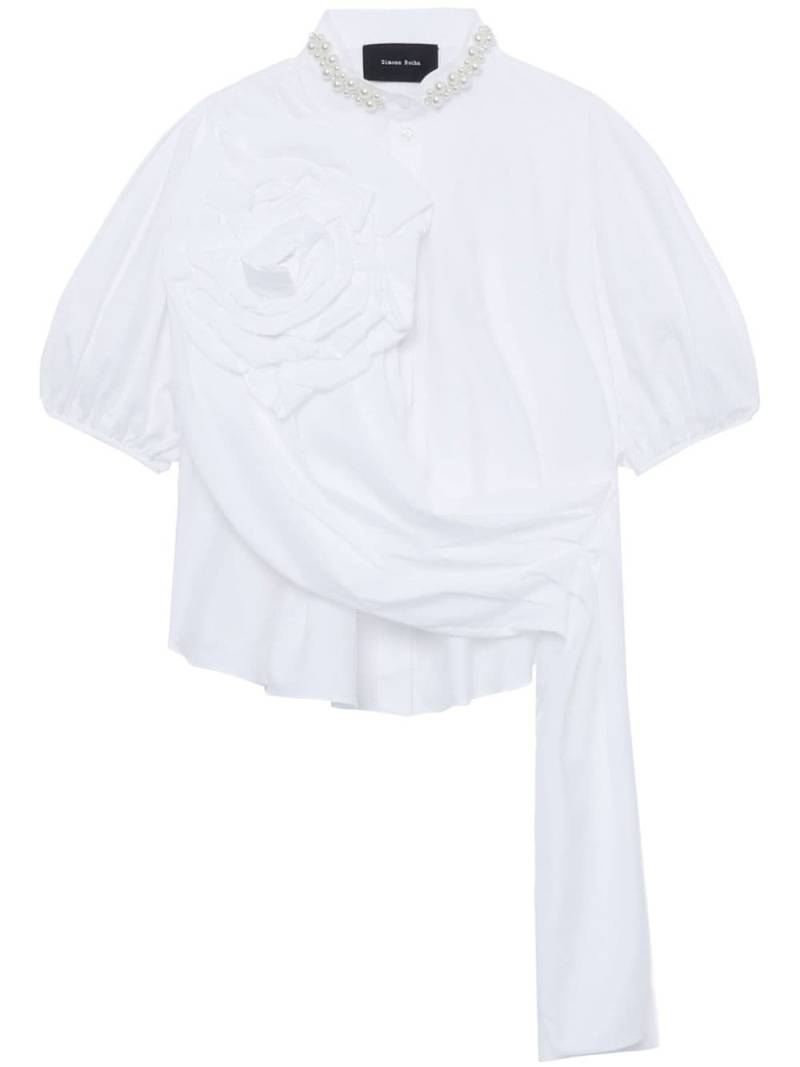 Simone Rocha beaded puff-sleeve sash blouse - White von Simone Rocha