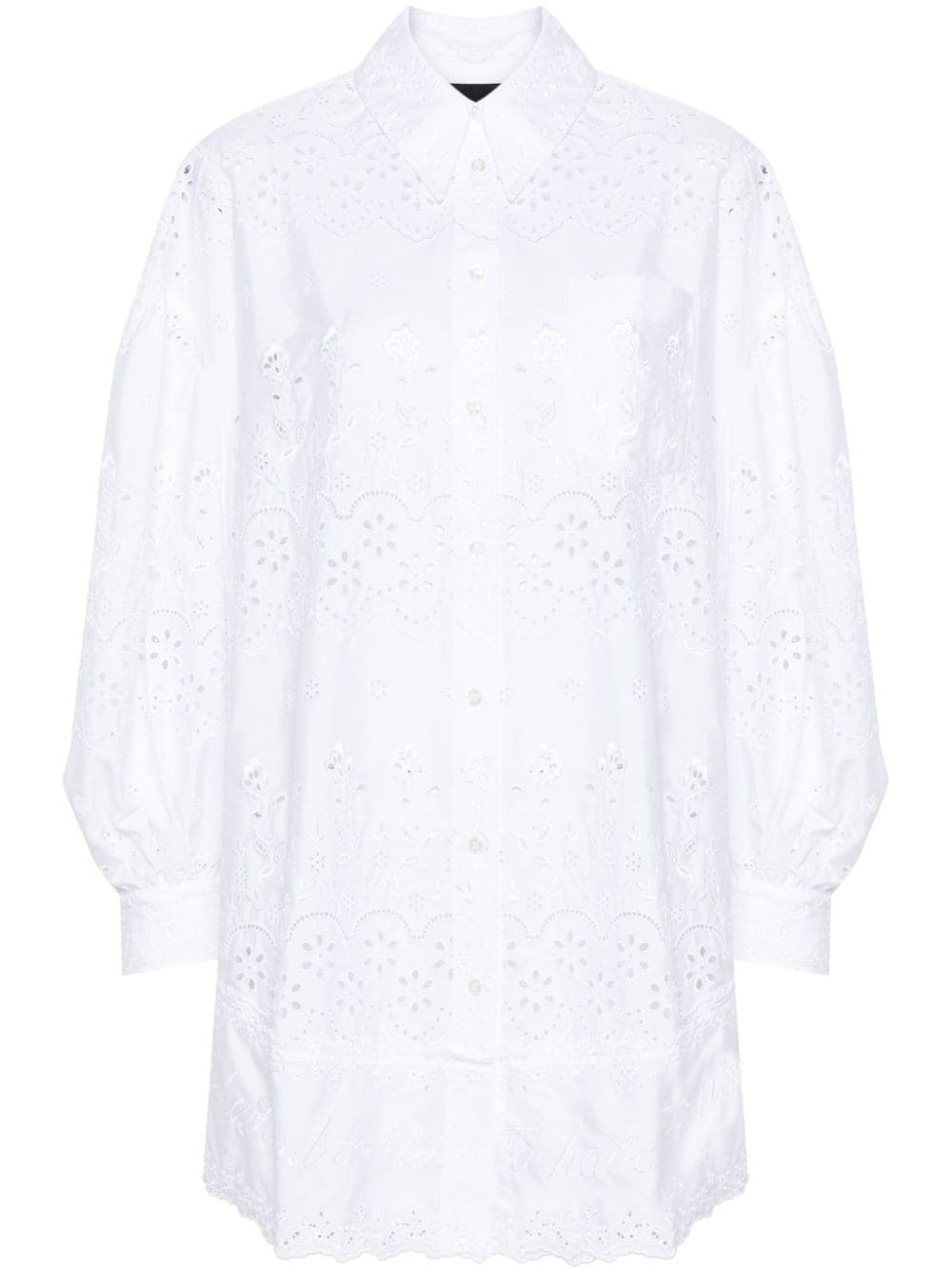 Simone Rocha broderie-anglaise cotton shirt dress - White von Simone Rocha