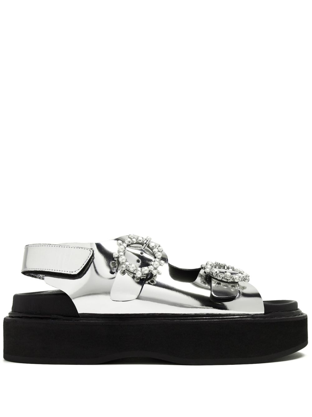 Simone Rocha buckled flatform leather sandals - Silver von Simone Rocha