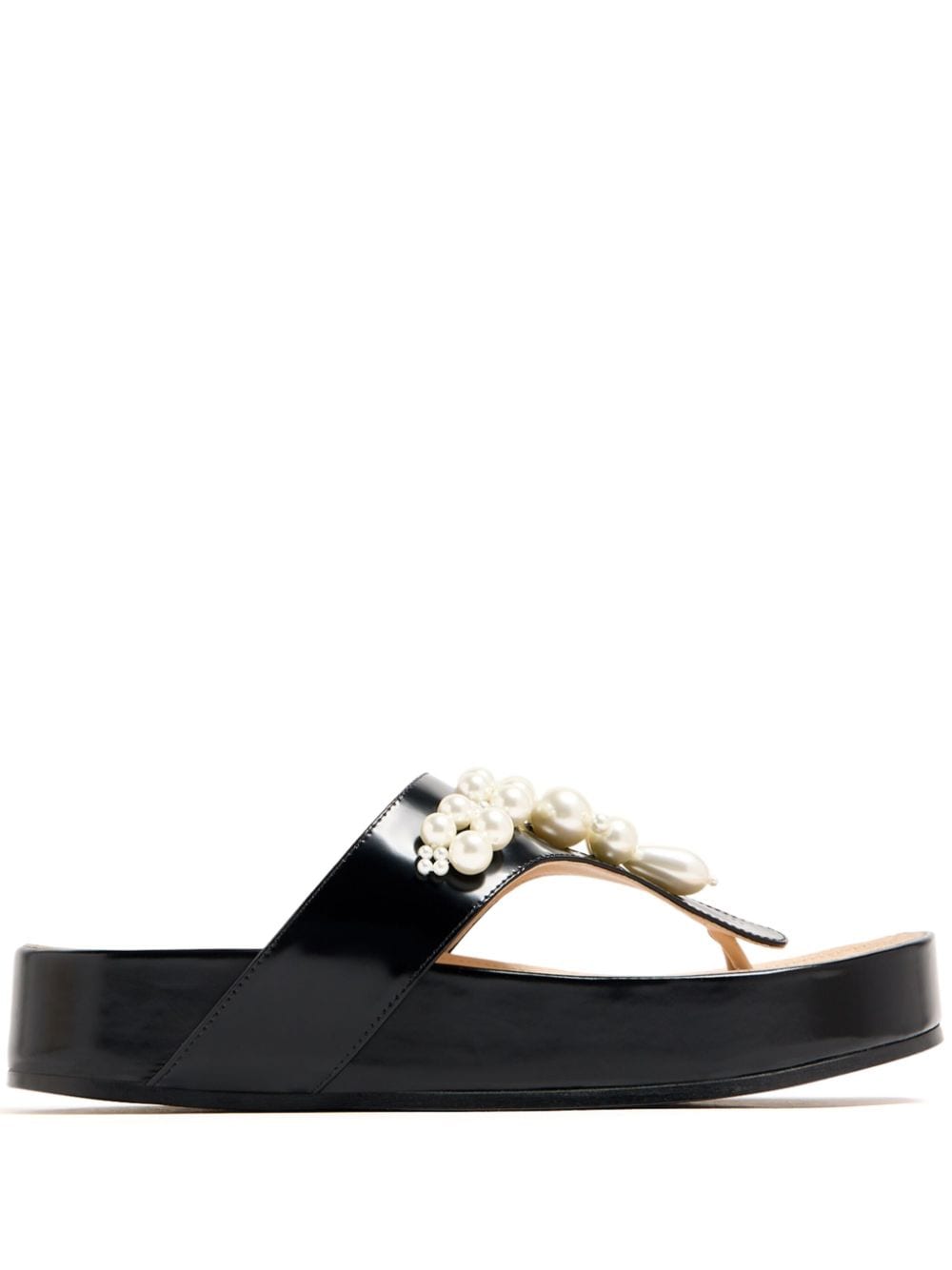 Simone Rocha faux-pearl embellished leather sandals - Black von Simone Rocha