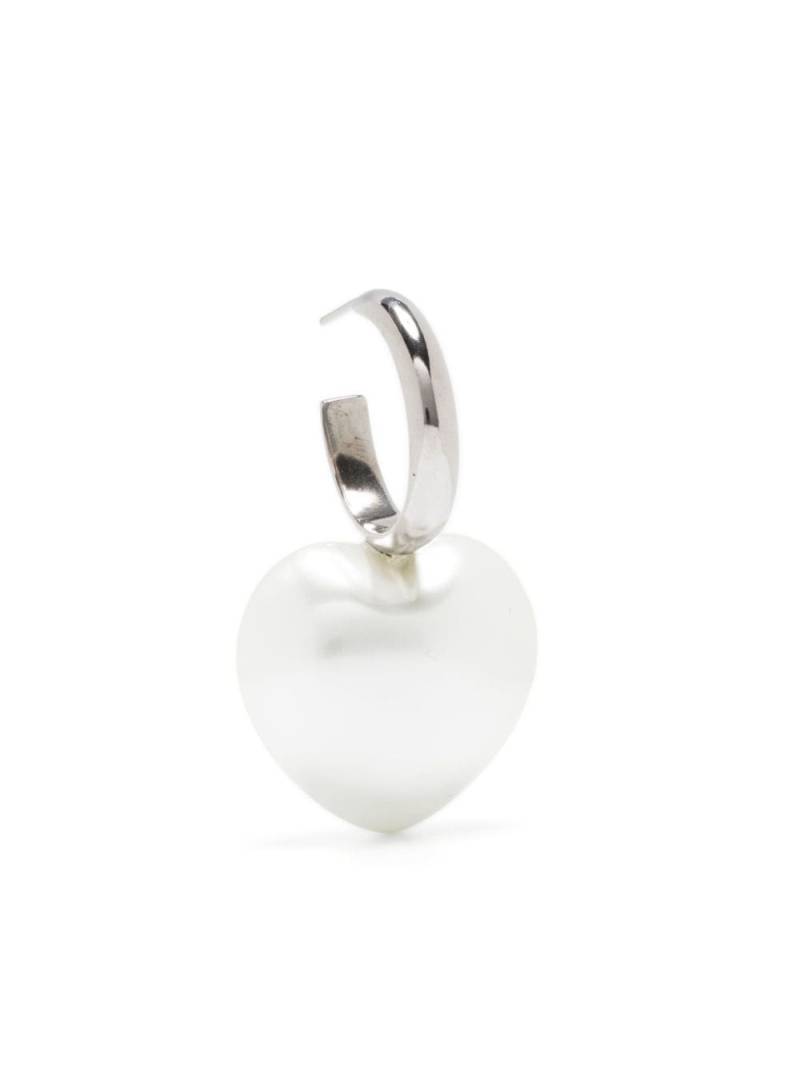 Simone Rocha faux-pearl heart hoop earring - Silver von Simone Rocha