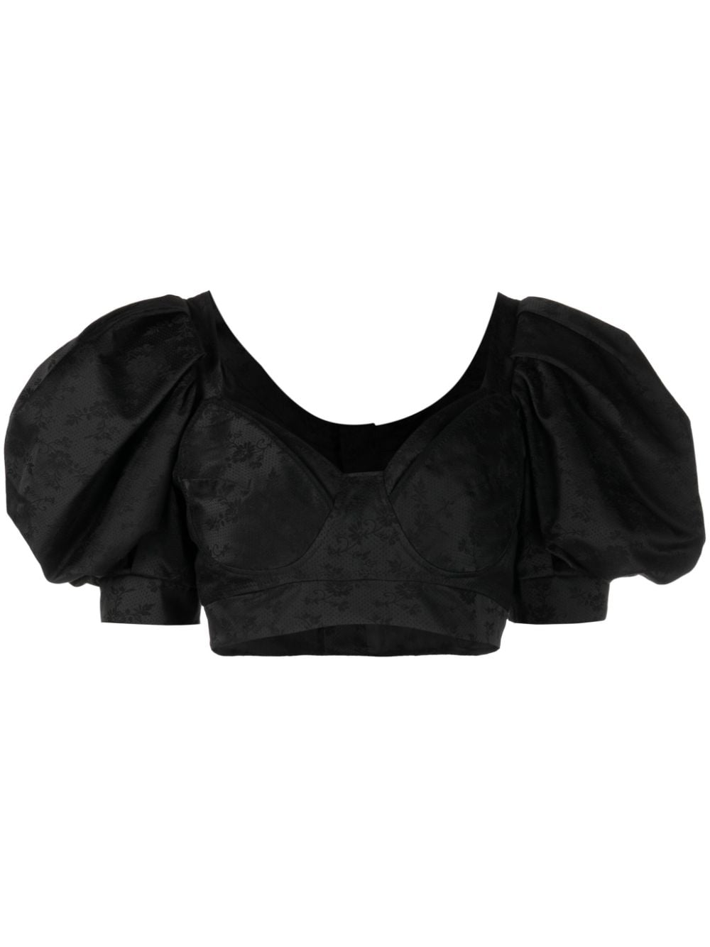 Simone Rocha floral-print crop top - Black von Simone Rocha