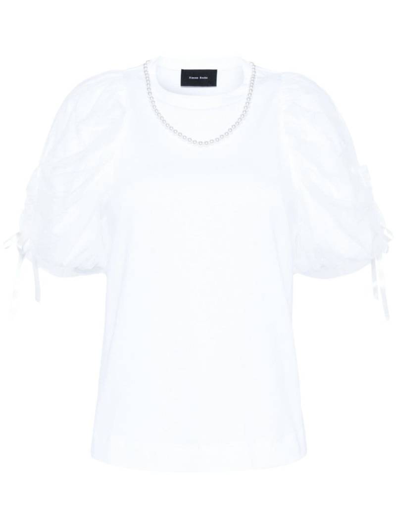 Simone Rocha pearl-necklace puff T-shirt - White von Simone Rocha
