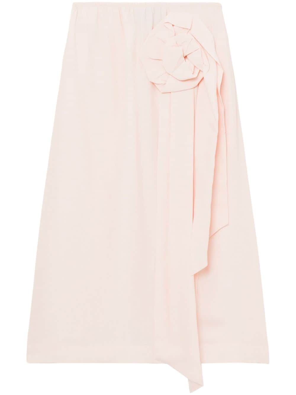 Simone Rocha rose-appliqué draped-detail midi skirt - Pink von Simone Rocha