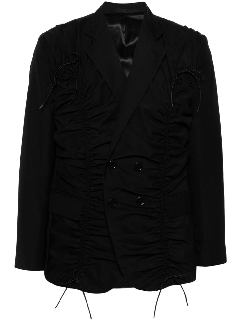 Simone Rocha ruched double-breasted blazer - Black von Simone Rocha