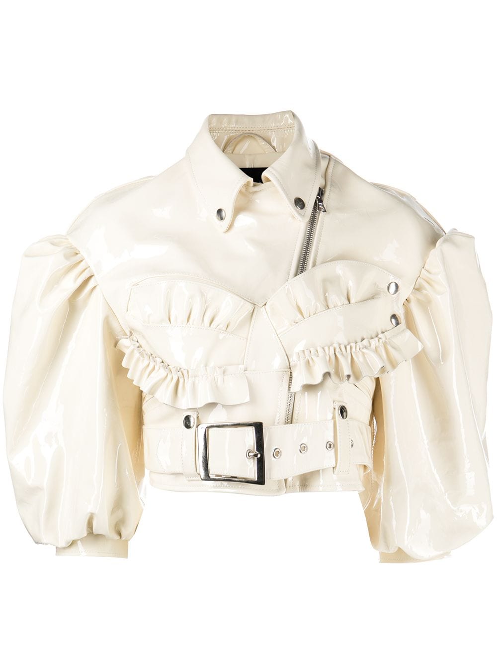 Simone Rocha ruffled patent-leather jacket - Neutrals von Simone Rocha