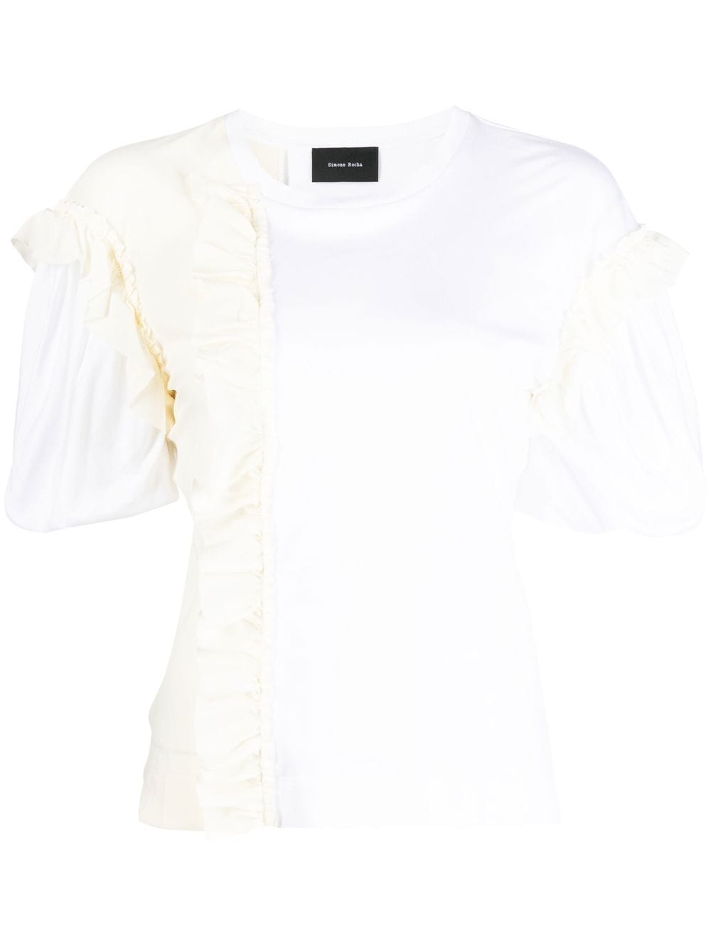 Simone Rocha ruffled puff-sleeve T-shirt - White von Simone Rocha