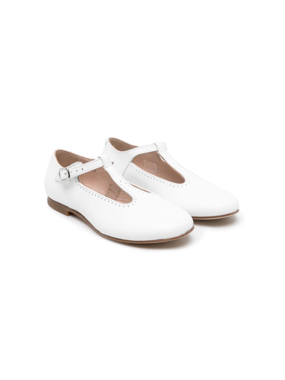 Simonetta T-bar leather Mary janes - White von Simonetta