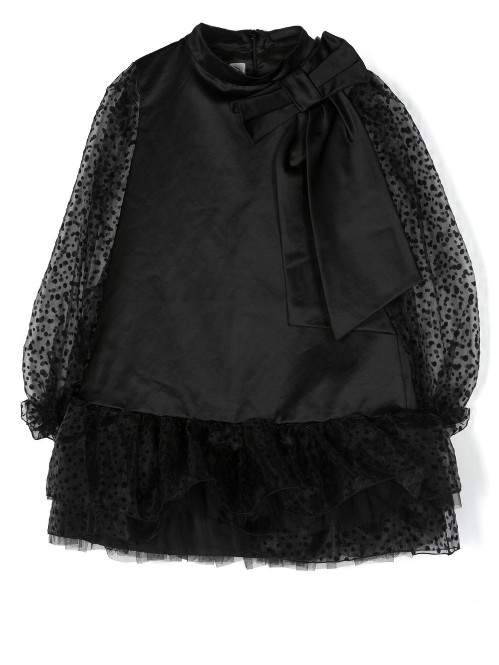 Simonetta bow-detail ruffled dress - Black von Simonetta