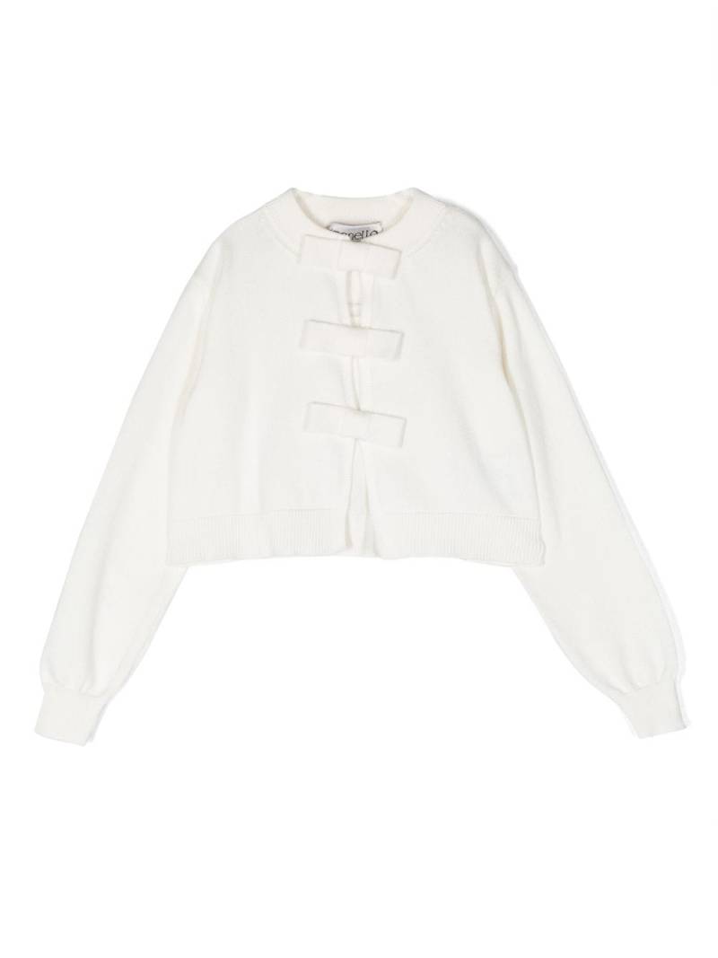 Simonetta bow-detailing cotton cardigan - White von Simonetta