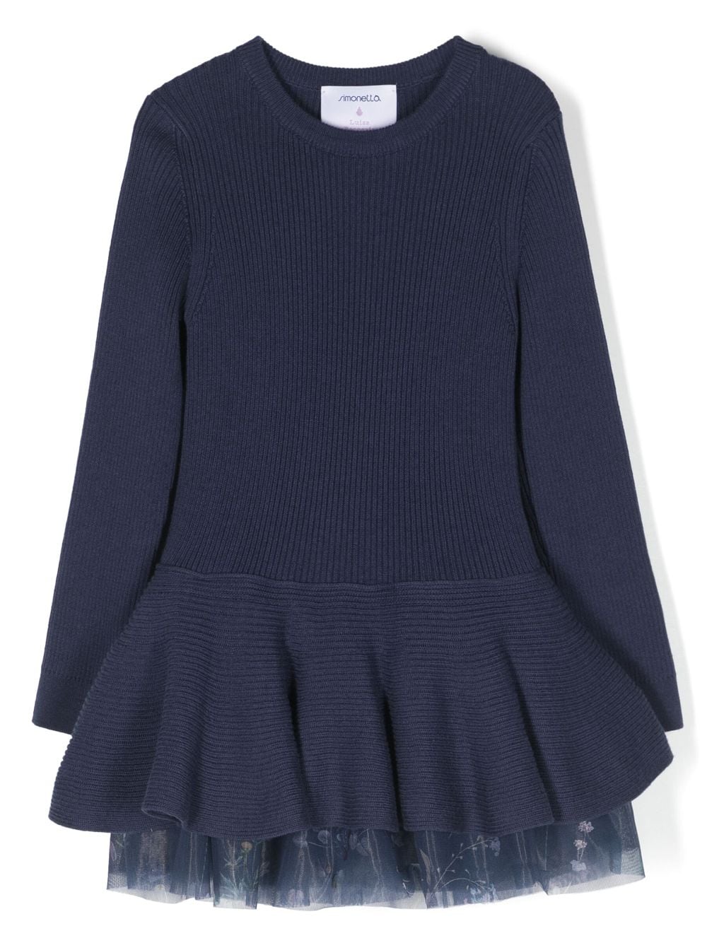 Simonetta double-layer knit dress - Blue von Simonetta