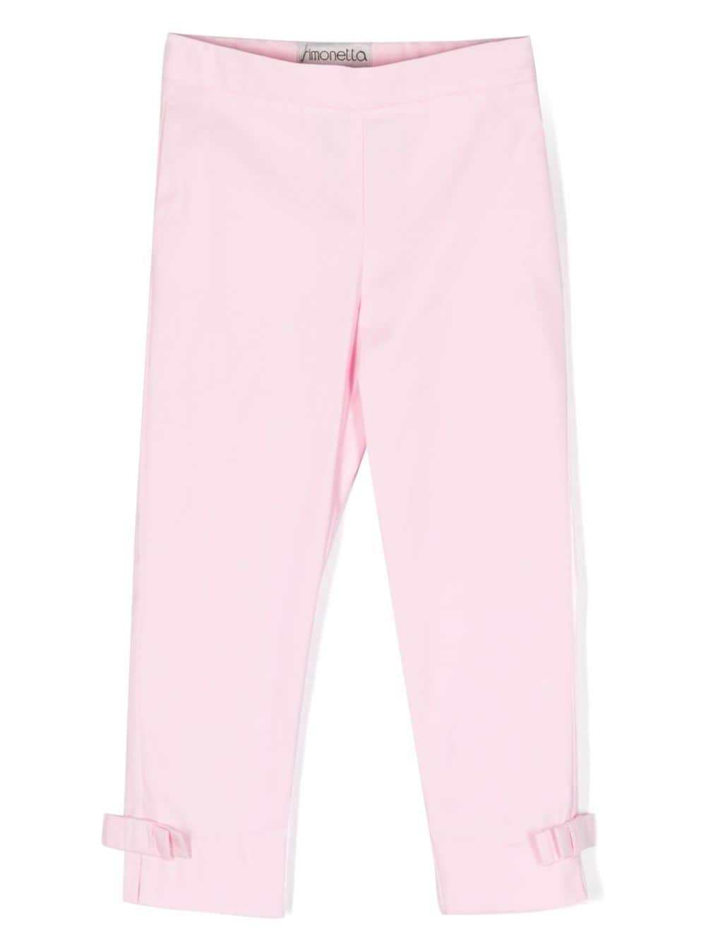 Simonetta elasticated waistband plain leggings - Pink von Simonetta