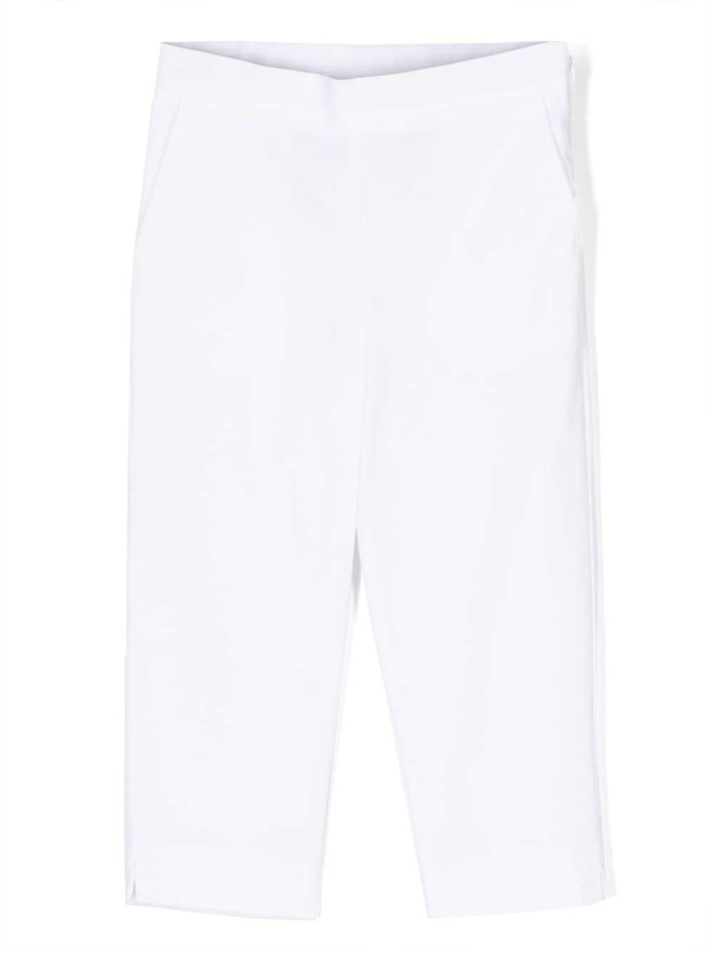 Simonetta elasticated-waistband straight-leg trousers - White von Simonetta