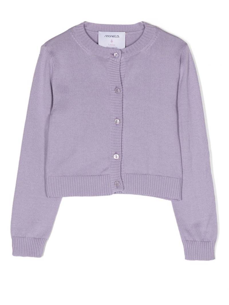 Simonetta fine knit long-sleeve cardigan - Purple von Simonetta