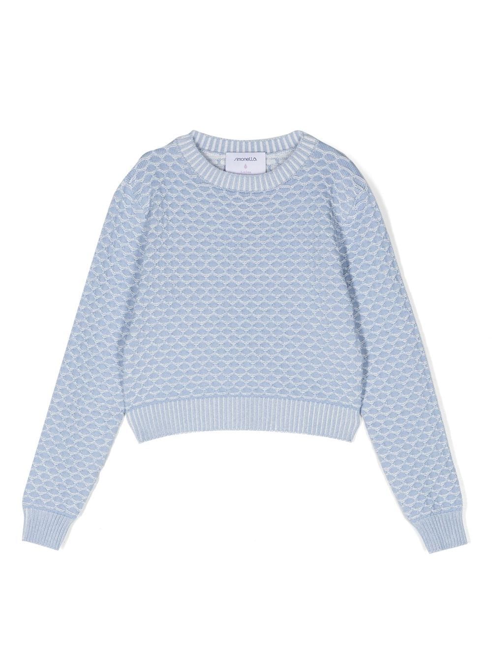 Simonetta fisherman's knit layered jumper - Blue von Simonetta