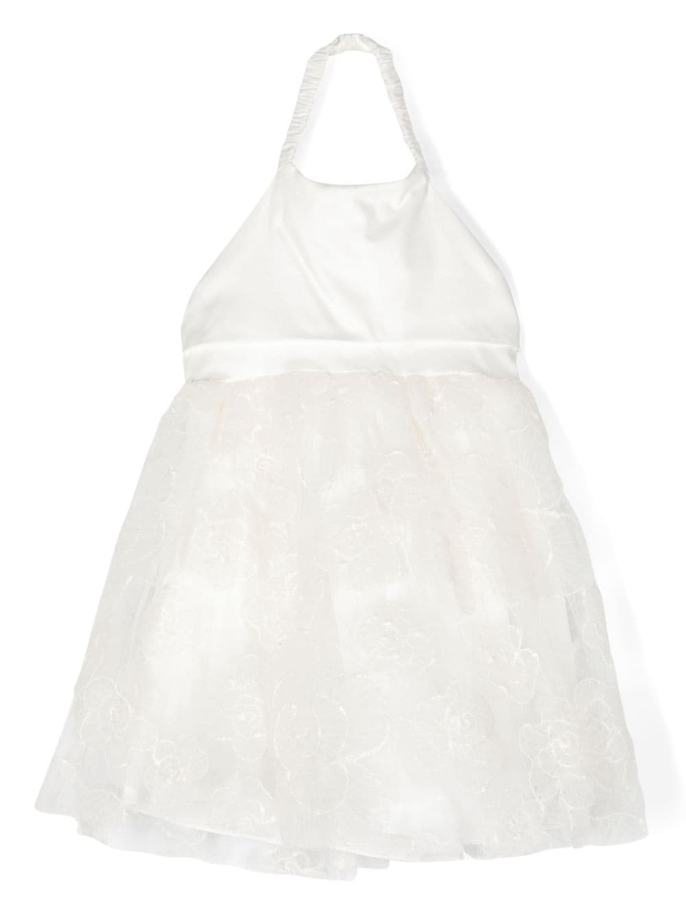 Simonetta floral-appliqué flared dress - White von Simonetta