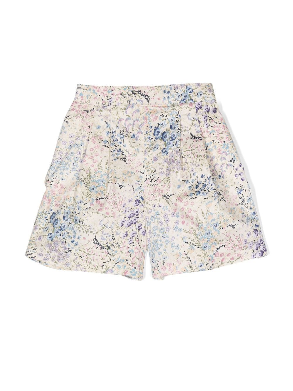 Simonetta floral-print pleated shorts - Neutrals von Simonetta