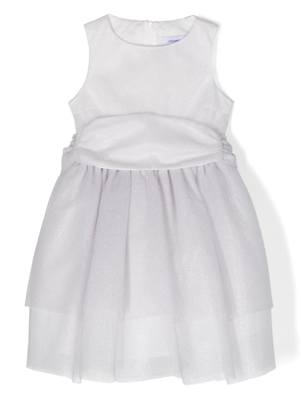 Simonetta glittered full-skirt dress - Silver von Simonetta