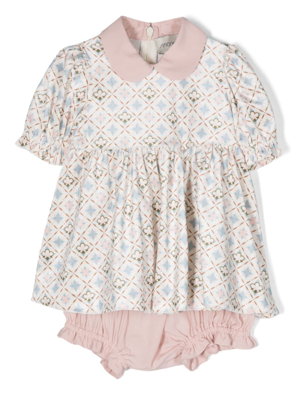 Simonetta graphic-print short-sleeve dress set - White von Simonetta