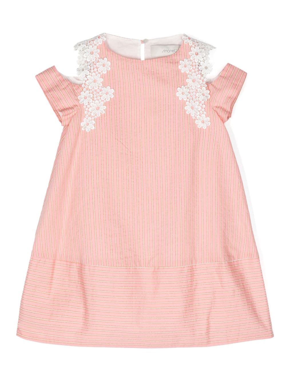 Simonetta metallic striped midi dress - Pink von Simonetta