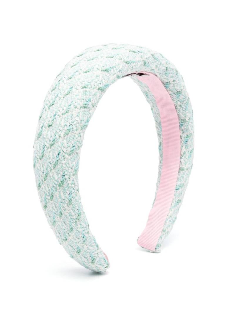 Simonetta padded tweed headband - Blue von Simonetta