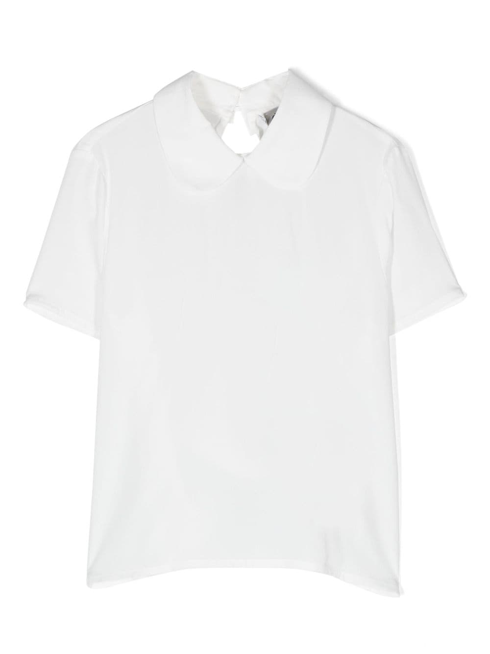 Simonetta rounded-collar silk-blend shirt - White von Simonetta