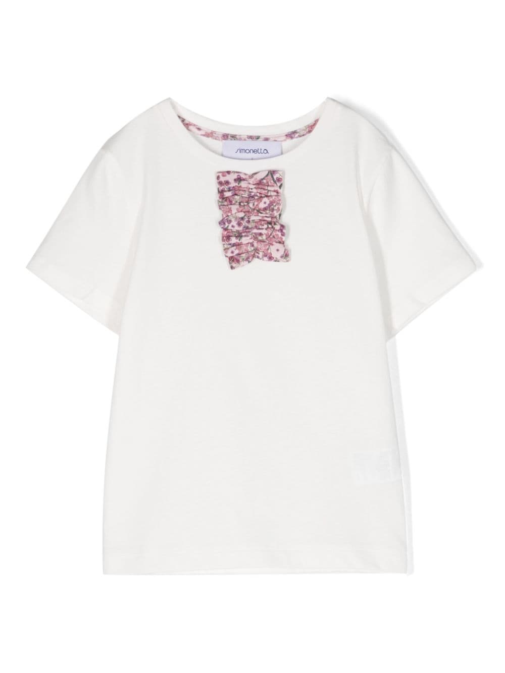 Simonetta ruffled cotton T-shirt - White von Simonetta
