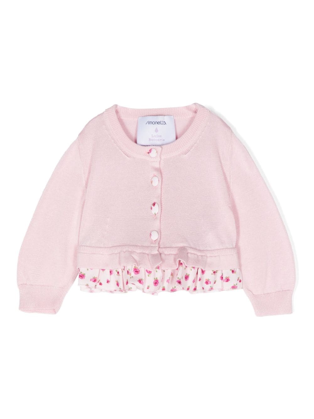 Simonetta ruffled-hem cotton cardigan - Pink von Simonetta