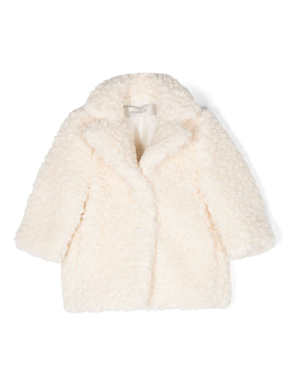 Simonetta single-breasted faux-fur coat - Neutrals von Simonetta