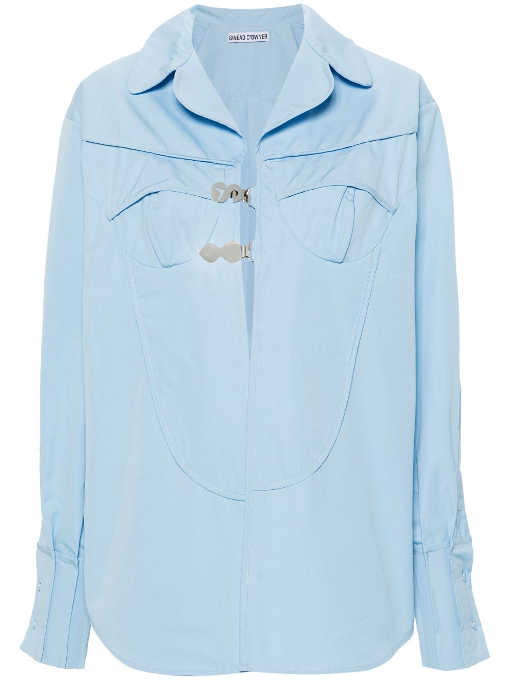 Sinead O'Dwyer Pyjama logo-buckle shirt - Blue von Sinead O'Dwyer