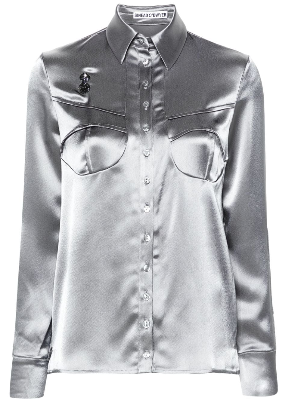 Sinead O'Dwyer Pyjama satin shirt - Grey von Sinead O'Dwyer