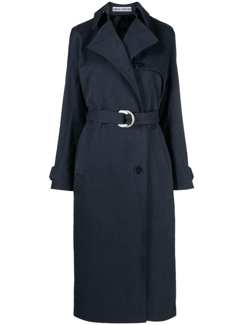 Sinead O'Dwyer belted cotton trench coat - Blue von Sinead O'Dwyer