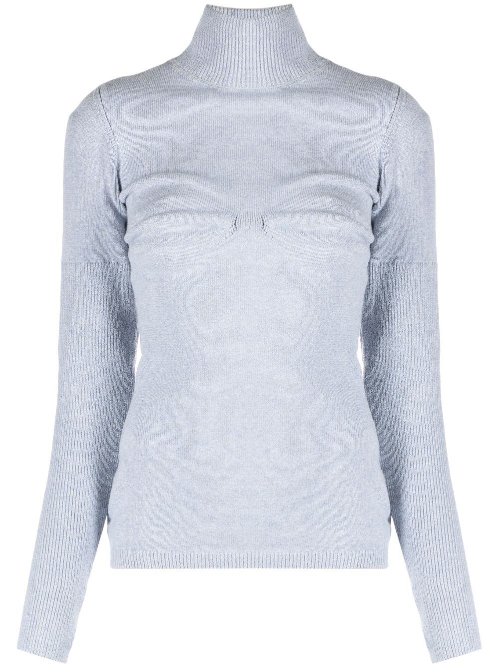 Sinead O'Dwyer high-neck ribbed-knit jumper - Blue von Sinead O'Dwyer