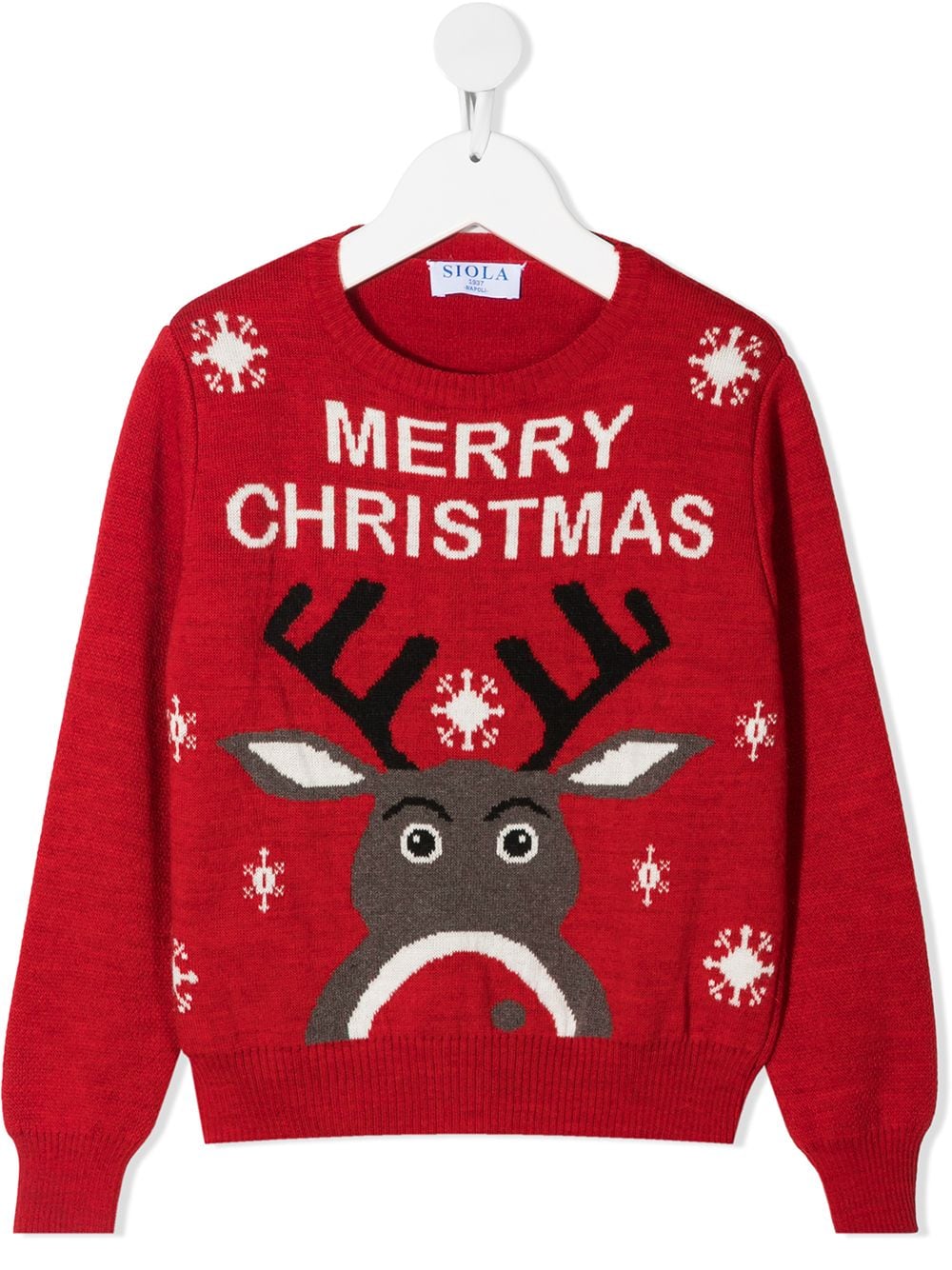 Siola Christmas-motif intarsia-knit jumper - Red von Siola