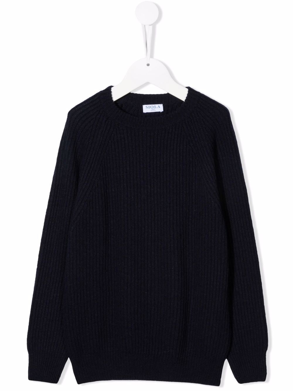 Siola ribbed-trim wool-blend jumper - Blue von Siola