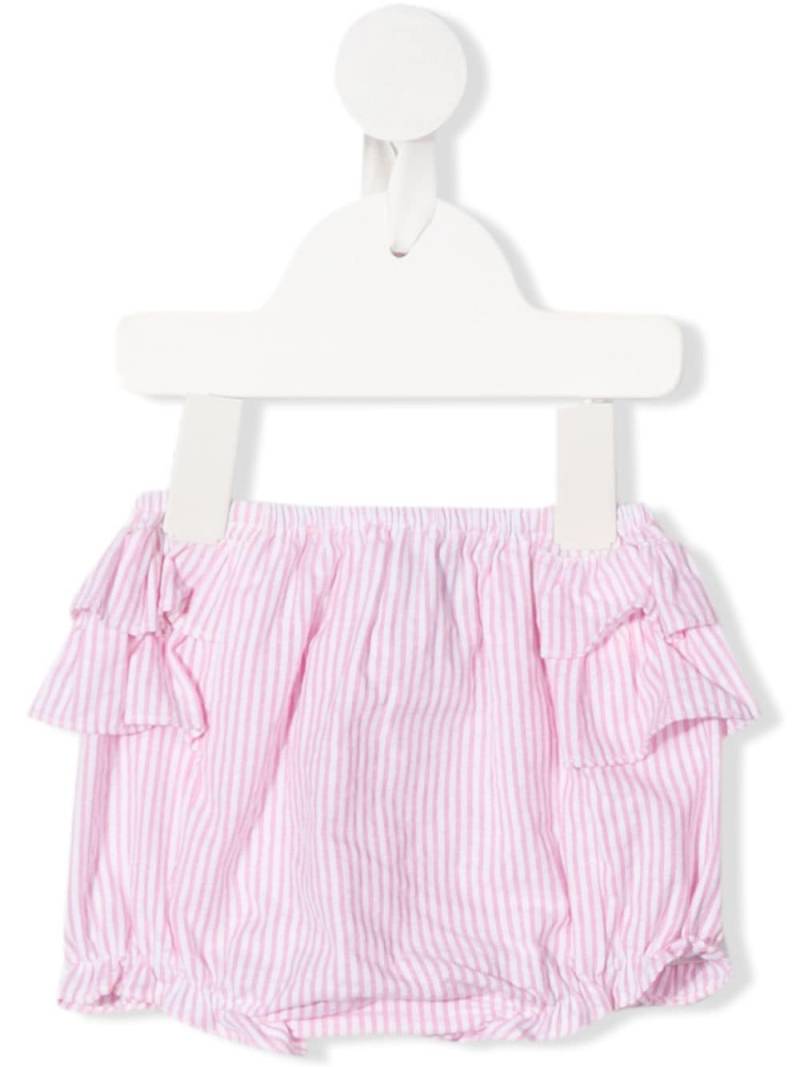 Siola striped ruffled bloomer shorts - Pink von Siola