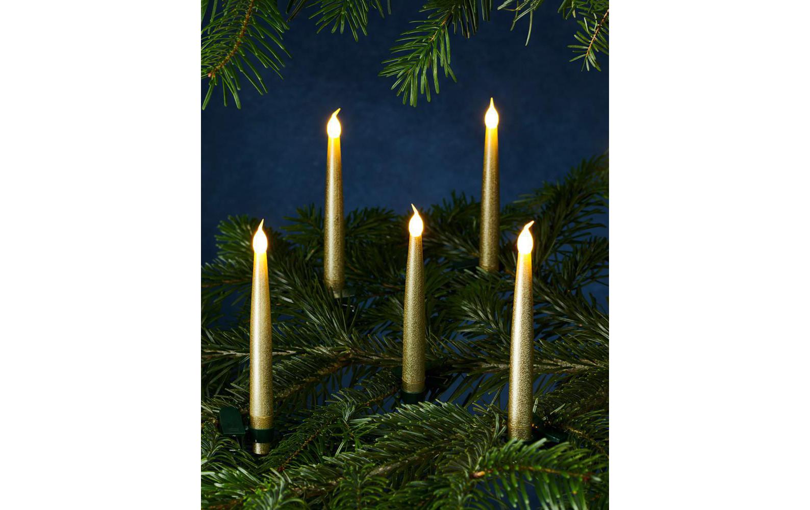 Sirius Christbaumkerzen »LED-Kerze Caroline 10er Set gold«, 10 St.-flammig, Inhalt 10 Kerzen, inkl Fernbedienung mit wählbaren Timerfunktionen Sirius Christbaumkerzen »LED-Kerze Caroline 10er Set gold«, 10 St.-flammig, Inhalt 10 Kerzen, inkl Fernbedienung mit wählbaren Timerfunktionen von Sirius