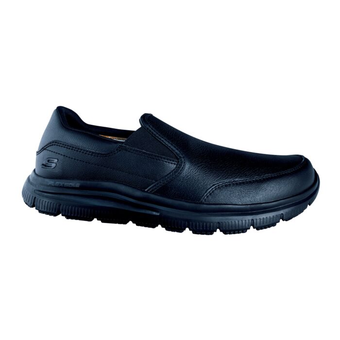 Skechers Slippers für Herren aus Leder, schwarz, 40 von Skechers