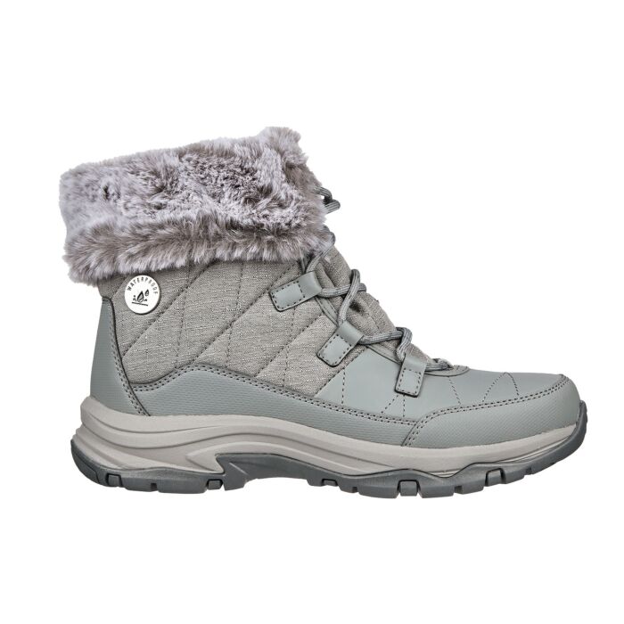 Skechers Damen-Schnürstiefelette aus Veloursleder grau, 37 von Skechers