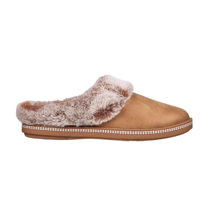 Skechers Hausschuh für Damen aus weichem Mikrofaser Textilmaterial cognac, 35 von Skechers