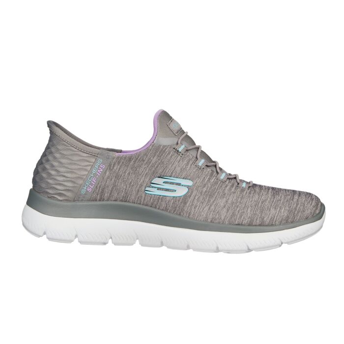 Slip Ins Damen-Schlupfschuh mit Elastbändern grau von Skechers