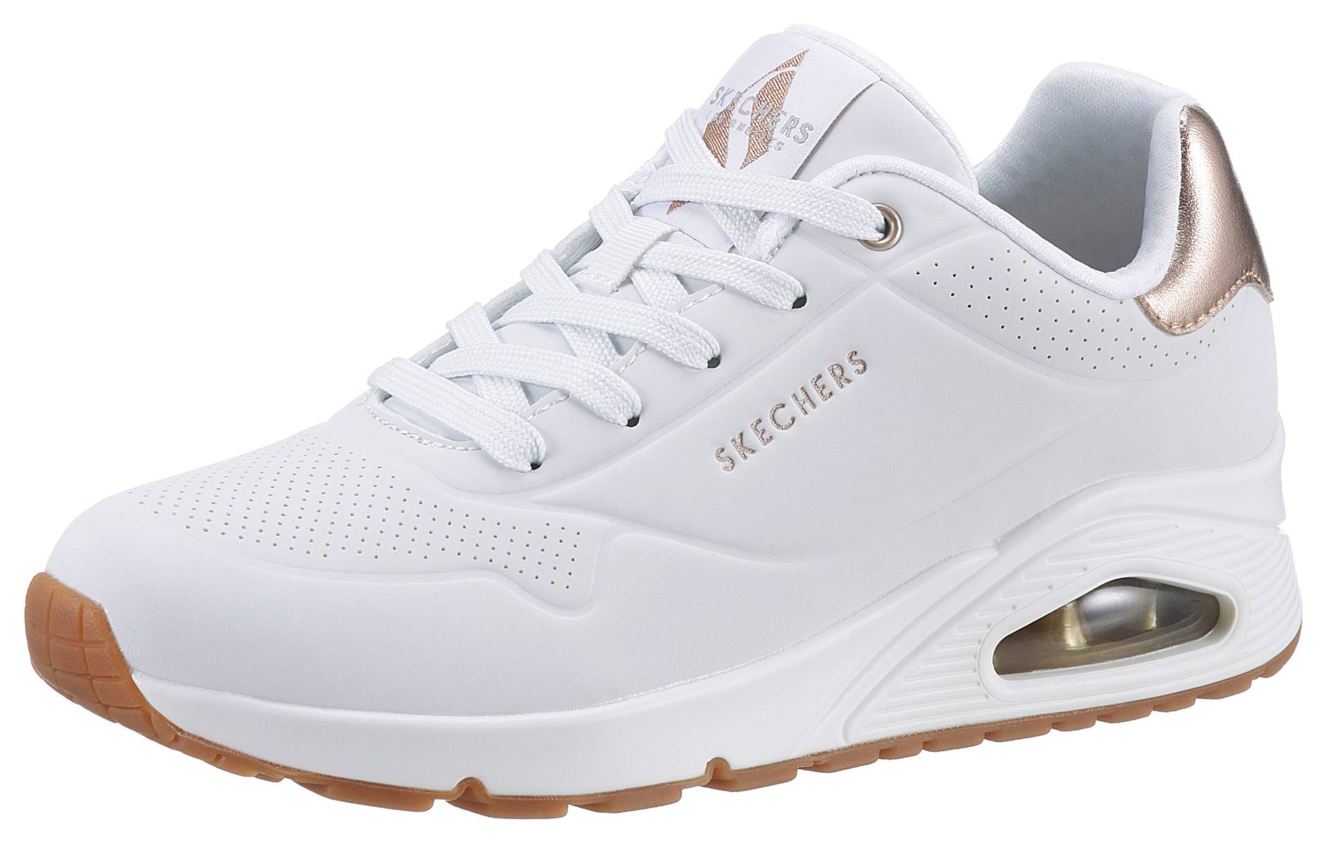 Skechers Sneaker »UNO GOLDEN AIR«, Freizeitschuh, Halbschuh, Schnürschuh mit Metallic-Einsatz von Skechers