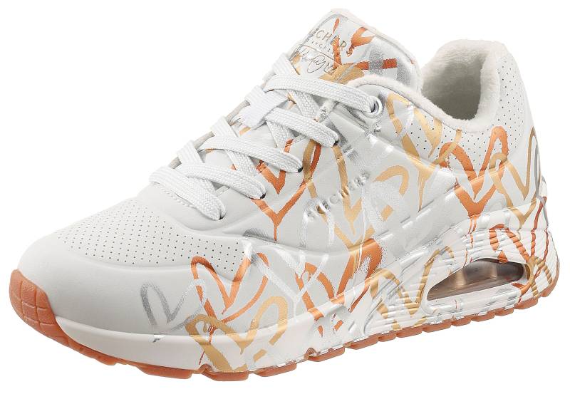 Skechers Sneaker »UNO - METALLIC LOVE«, Freizeitschuh, Halbschuh, Schnürschuh mit trendigen Metallic-Print von Skechers