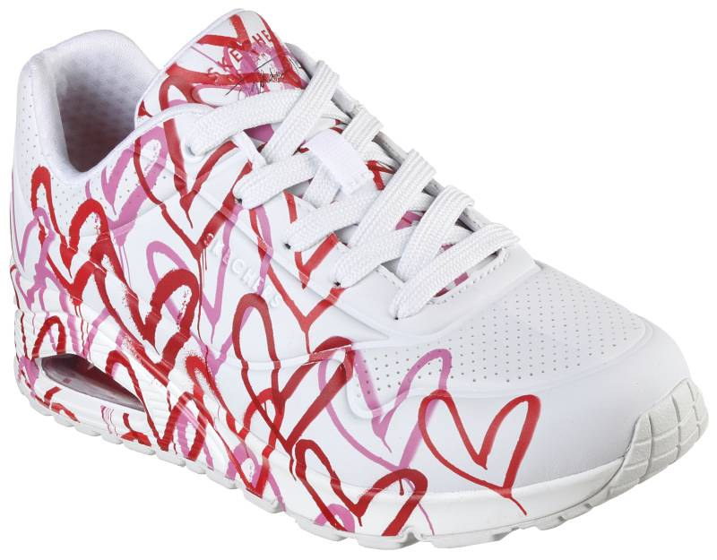 Skechers Wedgesneaker »UNO-SPREAD THE LOVE«, Freizeitschuh, Halbschuh, Schnürschuh mit coolem Graffiti-Print von Skechers