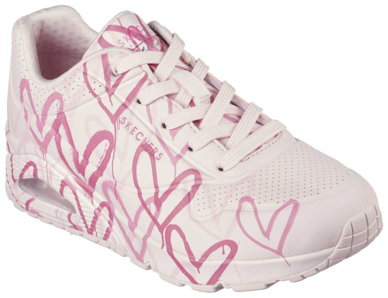 Skechers Wedgesneaker »UNO-SPREAD THE LOVE«, Freizeitschuh, Halbschuh, Schnürschuh mit coolem Graffiti-Print von Skechers